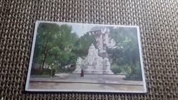 Antik képeslap Budapest Vörösmarty szobor.