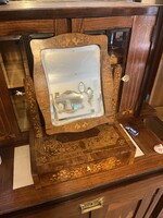 Antik  Biedermeier intarziás asztali pipere tükör