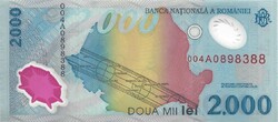 2000 lei lej 1999 Napfogyatkozás Románia polymer 3.
