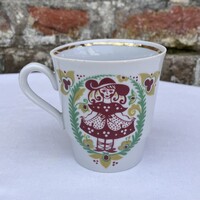 Ritka Poltava szovjet - orosz mesejeleneset Burattinó - Pinokkió mintás porcelán csésze - pohár