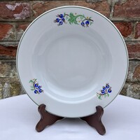 Lubiana kék virágmintás - bogyómintás porcelán mélytányér - tányér