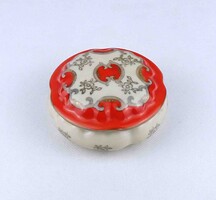 2A519 Oscar Schlegelmilch aranyozott narancssárga színű porcelán bonbonier