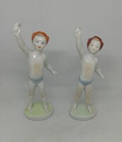 Aquincum porcelán integető kisfiú!