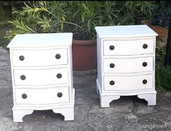 Provence, Vintage English Style Pair of 3-Drawer Cabinets