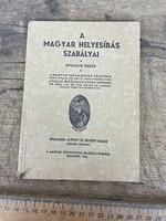 -AX472- A Magyar Helyesírás Szabályai 1941 MTA Nyelvvédelmi Könyv Régi Antik Iskolai Tankönyv Nyelv