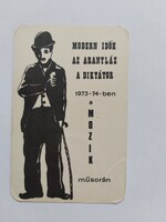 MOZI Mozirota Veszprém kártyanaptár 1974 - Charlie Chaplin - Modern Idők Az aranyláz A diktátor 1973