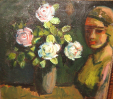 TAVASZI AKCIÓ! EREDETI CSODÁS BENEDEK JENŐ / 1906-1987 / : ART DECO CSENDÉLET