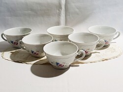 5+1 pcs Vintage Zsolnay Floral Pattern Porcelain Cups, Mugs