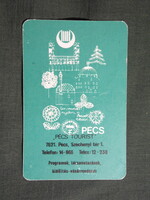 Kártyanaptár,Pécs,Tourist,Idegenforgalmi iroda,grafikai,1973   (6)