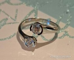 Diamond floating ring white gold 18 karat gia certificat