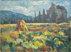 Mónos József (1932-1913) : Színes táj, 60x80 cm., Képcsarnokos