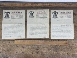 -AX480- Szlezák László harangöntő levél árajánlat 1931 Budapest aláírt irat ipartörténet papír