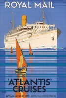 K.Shoesmith Royal Mail vintage utazási turisztikai reklám plakát reprint nyomat hajó vitorlás tenger