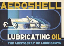 E. M. Kauffer Aeroshell vintage art deco autó automobil motor olaj reklám plakát reprint nyomat