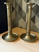 Antik réz biedermeier gyertyatartó pár 24,5 cm