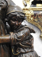 Marcel Debut (francia, 1865-1933) "La Crie" A sikoly, Patinás bronz szobor, 19. század vége! Jelzett