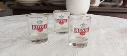 3 db Royal Vodka logós felespohár / röviditalos pohár