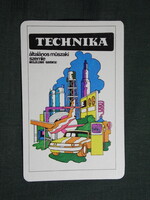Kártyanaptár,Technika havilap,újság,magazin,grafikai,1975   (6)