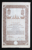 Államadóssági kötvény járadékkölcsön 5000 korona 1915 november 6%