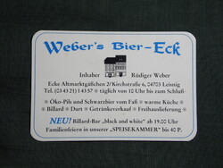 Kártyanaptár,Németország,Leisnig,Rüdiger Weber Weber's Bier-Eck söröző,1999   (6)