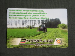 Kártyanaptár,Formula-Gp mezőgazdaság,terményüzem,Hajdúböszörmény,traktor,munkagép, 2008   (6)