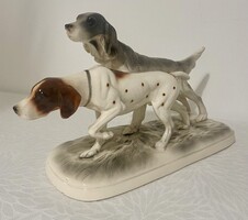Hertwig&Co. Katzhütte porcelán vadászkutyapár