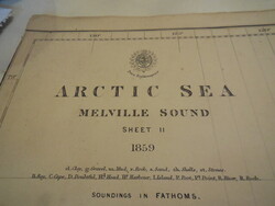 Angol haditengerészeti térkép ,  ARTIC  SEA  Mellwille  sound  1859 , régi  eredeti - Jeges -tenger