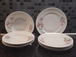 Retro Alföldi porcelán tulipános tányérok lapos mély tányér