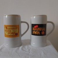 2db Nagyméretű Zsolnay porcelán sörös korsó 1 Literes