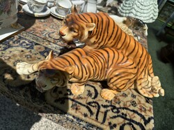 Royal Dux porcelán tigris pár