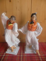 Herendi jelzett I o. 2 db. hibátlan porcelán Táncoló juhász, betyár