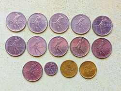 Olaszország 14 db Különböző Érme 20 50 Líra 1955-1993