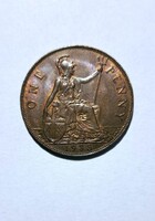1935-os brit One Penny – V. György ritka patinás veret