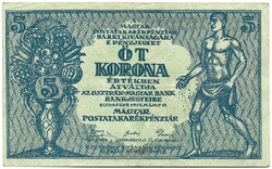 5 korona 1919 Osztrák magyar bank 3.