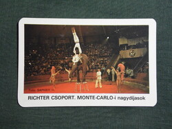 Kártyanaptár,Budapest,Fővárosi nagycirkusz,Richter csoport,elefánt, 1979   (6)