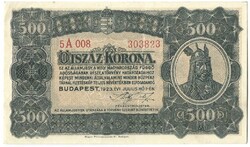 500 korona 1923 Pénzjegynyomda 2. Gyönyörű
