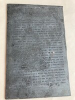 Cinkográfiai nyomdai klisé, II. Vilmos korából, nyomdatechnikai régiség - 1904-1920 közt-