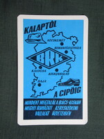 Kártyanaptár,BRK ruházati vállalat,Kecskemét,Kalocsa,Kiskunhalas,Baja,grafikai,térképes, 1979   (6)