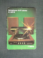 Kártyanaptár,Jugoszlávia,Szlovénia,ISKRA,Iskraphone Hi-Fi stereo lemezjátszó, 1979   (6)
