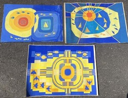 70x100 cm!  Absztrakt  festmény / Horváth Olivér -1972.  Pécs