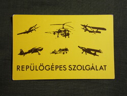 Kártyanaptár,Budapest,Repülőgépes szolgálat,helikopter,grafikai, 1980   (6)