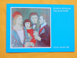 Képeslap / művészlap - festmény repro - Koszta Rozália: Találkozás