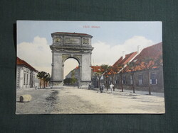 Képeslap,Vác,Kőkapu,utca látkép,részlet, B. M. és társa Vác kiadás,1913-