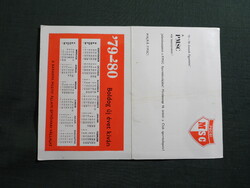 Kártyanaptár,Pécs,PMSC sportiskola,labdarugó klub,órarend tábla, 1979   (6)