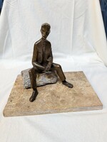 Farkas Ferenc - József Attila bronz szobor