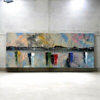 “Balatoni vitorlások” kortárs festmény, galéria minőség / Balatoni, Badacsonyi festmény
