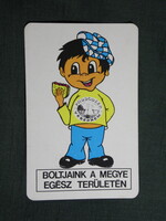 Kártyanaptár,Veszprém ÁFÉSz,Pannonker élelmiszer ABC áruházak,grafikai,reklám figura, 1980   (6)