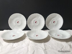 TÁNYÉR - PORCELÁN - 6 db - JULIUS MEINL  - 12 cm - DOMBORÚ - HÓFEHÉR