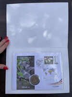 -AX533- Német 5 Euro érme Numisbrief boríték polimer gyűrű Subtropische Zone koala maci A készlet