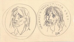 Borsos Miklós - 9,5 x 16 cm ceruza, papír